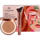 Collistar - Terra Silk Effect Bronzing Powder 4.4 - Make-Up Pakket - Set met Contouring Brush