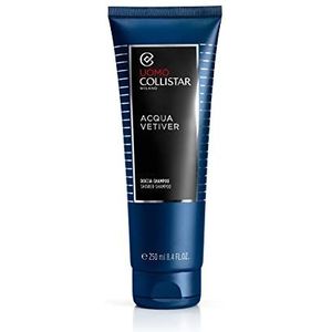 Collistar Aqua Vetiver Douche Shampoo voor heren, reinigt lichaam en haar, geeft voeding en vocht, SLES-vrij, 250 ml