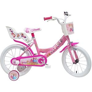 Flowers Meisjesfiets, roze, fuchsia, maat 16 inch
