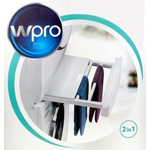 wpro SKS101 - wasmachine accessoires/drogeraccessoires/verbindingsframe met legplank/tussenbouwframe wasmachine en droger/universeel voor alle merken / 60x60cm Met legplank en ophangframe. wit