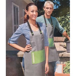 Verdemax - keukenschort - barbecueschort - - met zak - grijs met groen