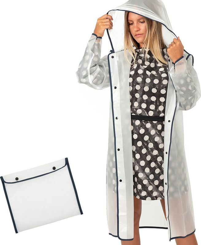 Perletti - Regenjas - Transparant - Poncho - Waterdicht - Met Capuchon - Voor Heren en Dames