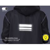 PERLETTI Regenjas - Transparant - Waterdicht - Met Capuchon - Reflecterende Details
