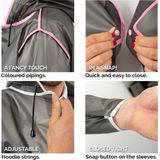 PERLETTI Regenjas - Transparant - Waterdicht - Met Capuchon - Reflecterende Details