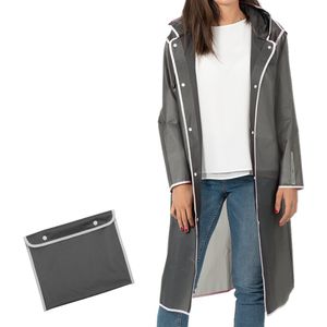 PERLETTI Regenjas - Transparant - Waterdicht - Met Capuchon - Reflecterende Details