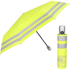 Gele reflecterende automatische paraplu van Perletti