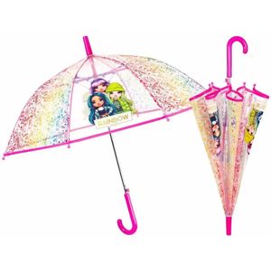 Paraplu voor meisjes 45/8, automatisch, regenboog, met veilige opening, structuur en stangen van glasvezel, Perletti Kids, Kleur: zwart/bruin, único, casual