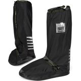 Zwart met roze band hoge regenoverschoenen (Shoe Cover) van Perletti XS