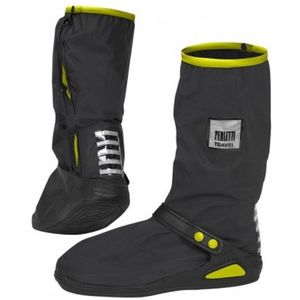 Zwart met neon geel hoge regenoverschoenen (Shoe Cover) van Perletti S