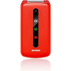 Brondi President 7,62 cm (3 inch) 130 g rood functie van de mobiele telefoon - mobiele telefoon (shell, dual sim, 7,62 cm (3 inch), 1,3 MP, 800 mAh, rood)
