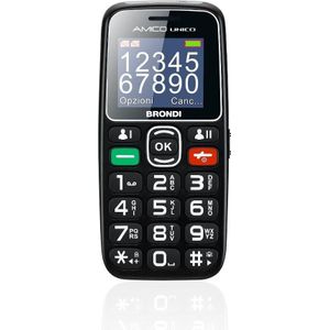 Brondi Amico Unico (32 GB, Zwart, 1.80"", Dubbele SIM, 2G), Smartphone, Zwart