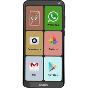 Brondi Amico (16 GB, Zwart, 6", Dubbele SIM, 4G), Smartphone, Zwart