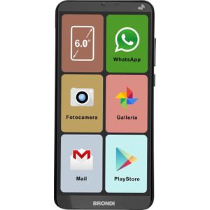 Brondi Amico (6"", 16000 MB, 8 Mpx, 4G), Sleutel mobiele telefoon, Zwart
