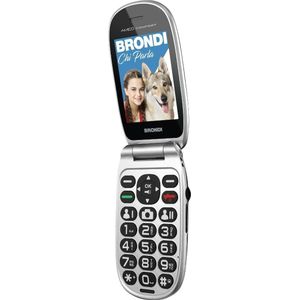 Brondi AMICO COMFORT (2.80"", 32 MB, 1.30 Mpx, 2G), Sleutel mobiele telefoon, Zilver, Zwart