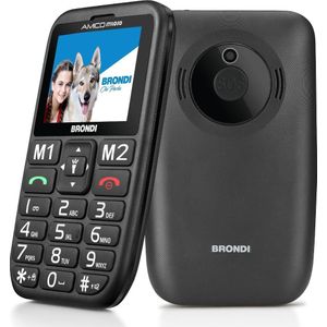 Brondi Amico Stiloso Nero (2.40", 1.30 Mpx, 2G), Sleutel mobiele telefoon, Zwart