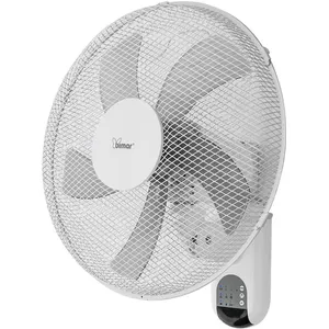 GROWMANIA Ventilador de Pared Negro con Mando a Distancia | Ventilador 45 W con 3 Velocidades y Oscilación 90º | Control Remoto