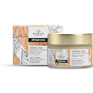 Natyr Gesichtscreme mit Mango und Papaya und Aloe Vera 50 ml - Anti-Aging Feuchtigkeitscreme für eine glatte und strahlende Haut - gegen Falten & trockene Haut