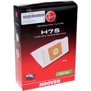 Hoover H75 H75-Hoover stofzuigerzakken Pure-Epa. Compatibel met A-Cubed, Optimum Power, Thunder Space, 4 stuks, 5 liter, nylon