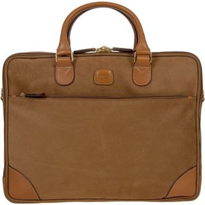 BRIC'S Laptoptas Afzonderlijke gevallen met laptopvak Life Briefcase Camel Bruine