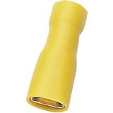Vlakke kabelschoen (v) - 6,6mm / geel - geïsoleerd (100 stuks)