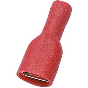 Vlakke kabelschoen (v) - 5,0mm / rood - geïsoleerd (100 stuks)