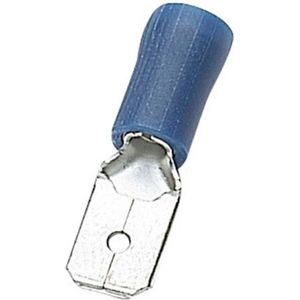 Vlakke kabelschoen (m) - 6,3mm / blauw - half geïsoleerd (100 stuks)