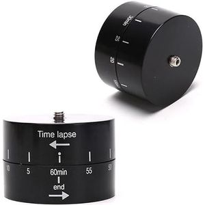 Time-lapse fotografie gemonteerde statiefkop Overzicht Digitale camera 360/60 minuten cycluswiel - zwart