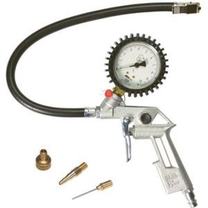 Stanley Pneumatisches Reifenfüllpistole mit Manometer, 3 Aufsätzen, für Fahrräder, Bälle und Luftmatratzen