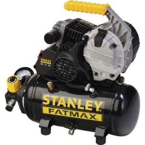Stanley Compressor HY227/8/6E FMXCM00 - Luchtcompressor 8Bar - 6L - 222L/Min - Ingebouwd Handvat - Zwart