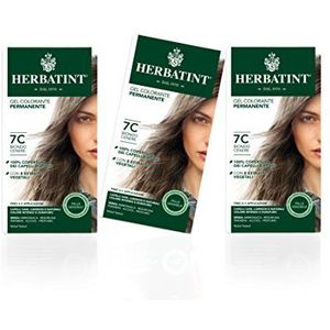 Herbatint Permanente kleurgel voor de gevoelige huid (tint 7C asblond) - 3 x 150 ml (in totaal 450 ml)