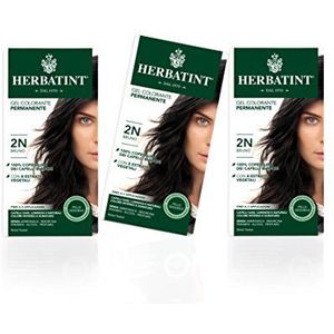 Herbatint Permanente kleurgel van gevoelig leer (tint 2N bruin) – 3 x 150 ml (in totaal 450 ml)