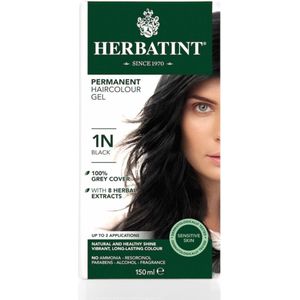 Herbatint 1N Zwart - Haarverf - Biologisch permanente vegan haarkleuring - 8 plantenextracten - 150 ml