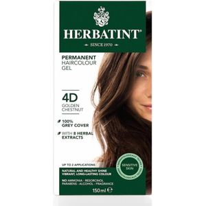 Herbatint 4d Goud Kastanje - Haarverf - 100% biologische vegan haarkleuring - 8 plantenextracten - 150 ml