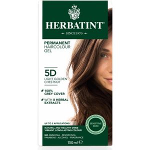 Herbatint - 5D Licht Goud Kastanje - Haarverf - Permanente Vegan Haarkleuring - 150 ml