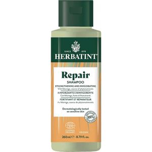 Herbatint Repair Shampooing Réparateur - 260 ml Shampooing Certifié Bio pour Cheveux Stressés et endommagés, 98% d'ingrédients d'origine naturelle, avec Extraits d'Olive, Moringa, Aloe Vera et