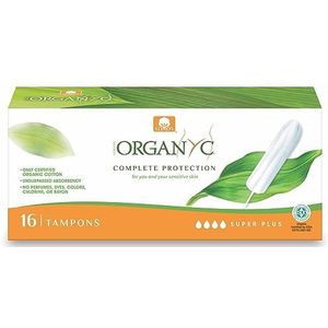 Organyc Tampons Super Plus, 16 stuks, neutraal, standaard (R00990)