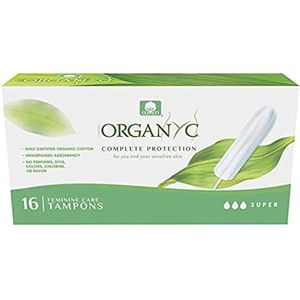 Organyc Tampons, Maat Super, 16 Stuk
