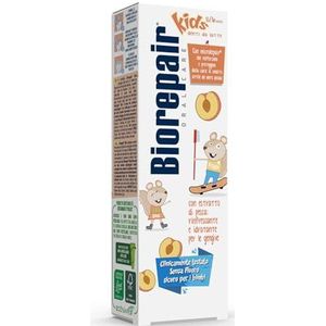 Biorepair, Tandpasta Kids 0-6 jaar vissen, tandpasta voor kinderen, zonder fluor, smaak, anticari, voor gezond tandvlees, formaat 50 ml