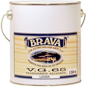 Brava 652 VG 65 lak voor hout waterbestendig glanzend, kleurloos, 2500 ml