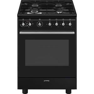 Smeg - CX61GMBLNLK Fornuis - Zwart - Energieklasse A - 60 cm Breed