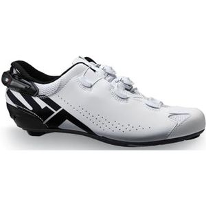 Sidi | Fietsschoenen, Professionele heren racefiets schoenen Shot 2S, verstelbare hak, innovatief sluitsysteem, Carbon Boost SRS zool, stijfheid zool 1, Wit Zwart, 44.5 EU