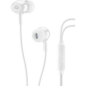 AQL Acoustic hoofdtelefoon met kabel met microfoon en geïntegreerde antwoordknop voor smartphone - stereo - 3,5 mm jack - wit