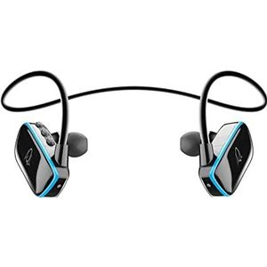 AQL Sport Thorpedo | Bluetooth-Kopfhörer | Bluetooth-Sportkopfhörer, wasserdicht bis 2 Meter – 4 GB Speicher – 200-mAh-Akku, 8 Stunden Laufzeit – 2 Stunden Ladezeit – Schwarz