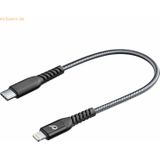 USB-Kabel usb 2.0 usb-c® Stecker, Apple Lightning Stecker 0.15 m Schwarz TETRACABC2LMF - Cellularline