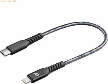 USB-Kabel usb 2.0 usb-c® Stecker, Apple Lightning Stecker 0.15 m Schwarz TETRACABC2LMF - Cellularline