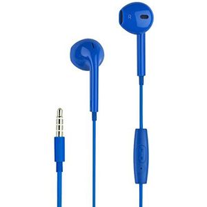 Music Sound | Fullcolor hoofdtelefooncapsule | hoofdtelefoon met draad en microfoon - jack 3,5 mm - kleur blauw