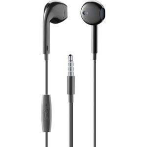 Music Sound Hoofdtelefoon Fullcolor Capsule, hoofdtelefoon met kabel en microfoon, jackplug 3,5 mm, kleur: zwart