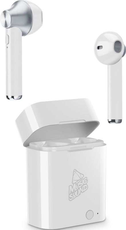 Music Sound: Bluetooth in-ear hoofdtelefoon - Wit