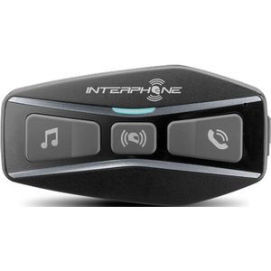 INTERPHONE UCOM4 - Enkel - Bluetooth 5.0 helmintercom voor motorfietsen, gebruik voor 4 rijdersgroep, afstand 1 km, bereik tot 15 uur, mp3, gps, wa