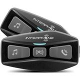 Interphone INTERPHOUCOM2TP Dubbele Bluetooth 5.0 motorhelm, piloten-intercominstallatie, afstand 600 m, autonomie tot 12 uur, MP3, GPS, waterdicht IP67, universeel, zwart, 2 stuks